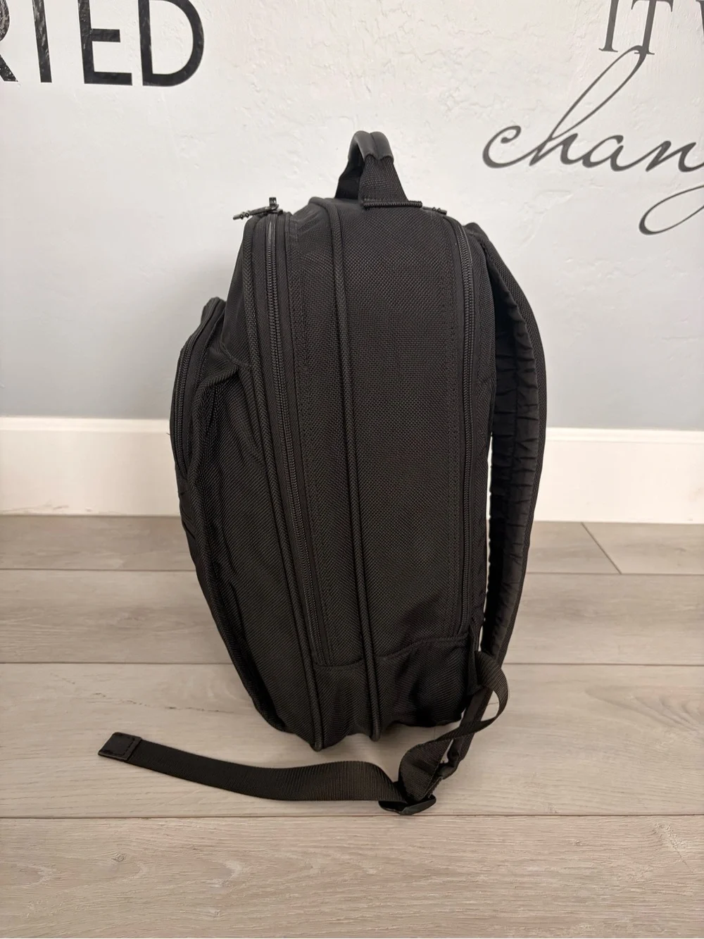 EUC Tumi Alpha Black Ballistic Nylon Travel Business Laptop Work Backpack